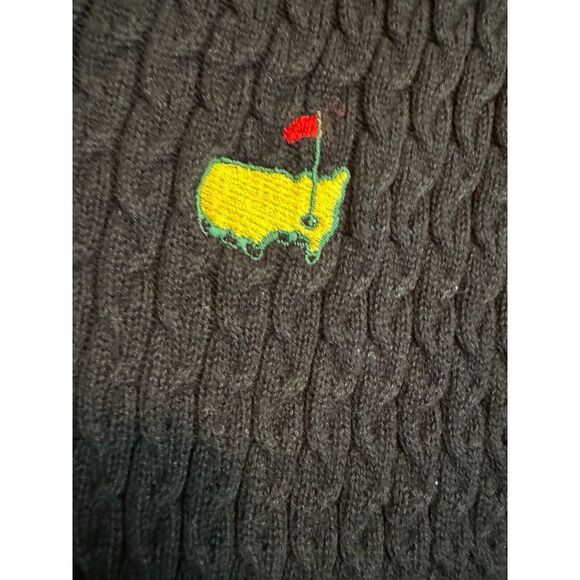 Vtg Masters Collection Womens Sweater Vest Cable Knit V Neck Golf  Black‎ S - Picture 2 of 5